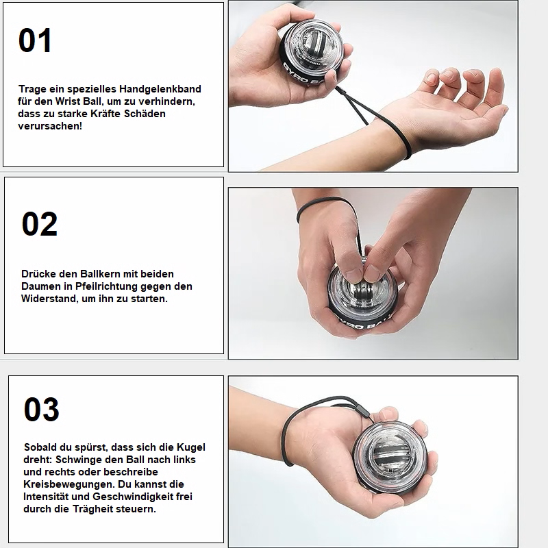„Handgelenk-PowerBall mit Gyroskop-Technologie – Effektives Training für Kraft, Flexibilität & Gelenk-Rehabilitation“