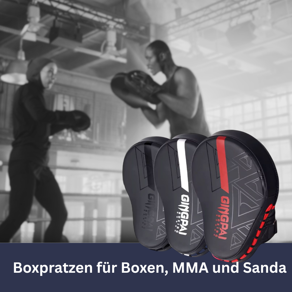 Boxpratzen aus PU Leder für Boxen, MMA und Sanda – stoßdämpfend, griffig und robust.