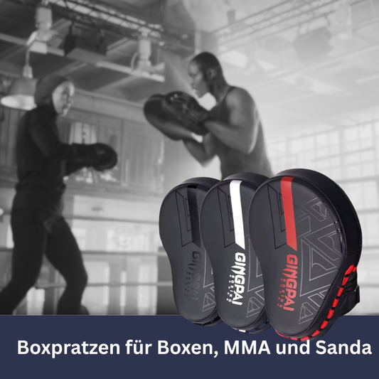 Boxpratzen aus PU Leder für Boxen, MMA und Sanda – stoßdämpfend, griffig und robust.