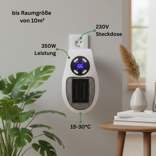 "Mini‑Steckdosenheizer 350W – Sofortwärme kompakt"