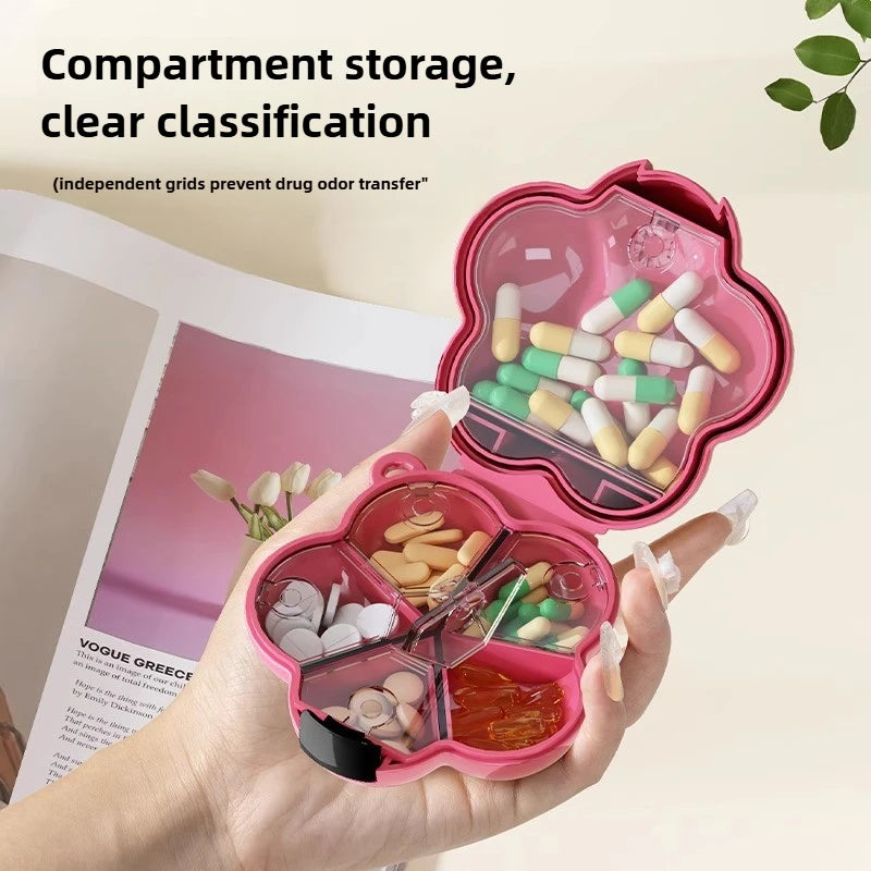 Portable, versiegelte, multifunktionale Pillenbox, Mini-Blumen-Edition